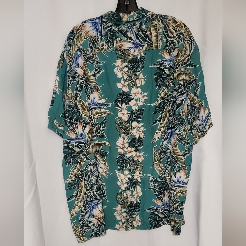 Hawaiian Reserve Collection Men's EUC Teal Hawaiian Button Down Shirt Size XL - Picture 4 of 4